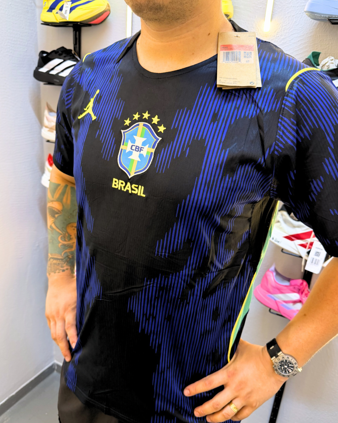 Camiseta Seleção Brasileira Dri-Fit Modelo Jogador + Boné Exclusivo Grátis