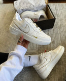 Air Force 1  bege brilhante unissex lançamento oferta + relógio de brinde